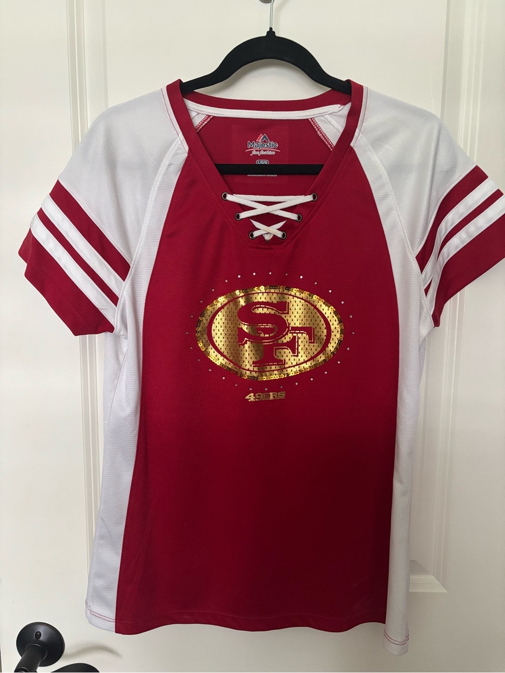 NFL San Francisco 49ers Red & White Lace-Up Jersey